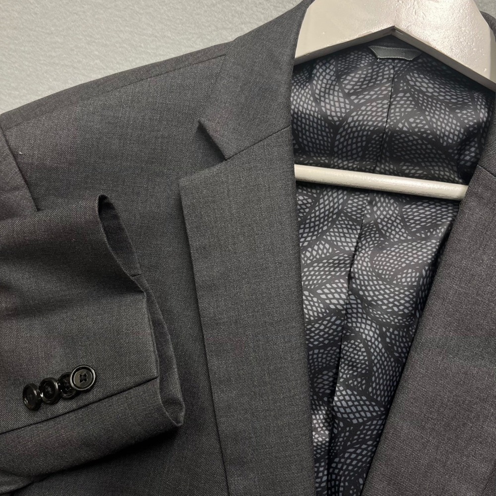 New Indochino Luxury Blazer Mens 44 Gray Merino Wool Cashmere Sport Coat